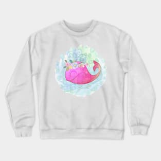 Cute Pink Whale Crewneck Sweatshirt